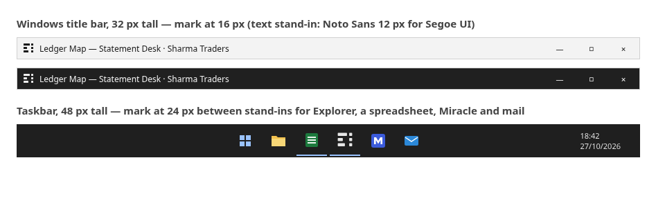 Lookup in title bars and taskbar